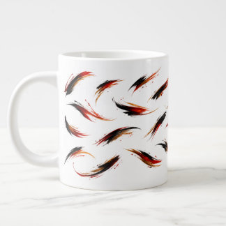 Abstraktes feuriges Pinselstrichmuster Jumbo-Tasse