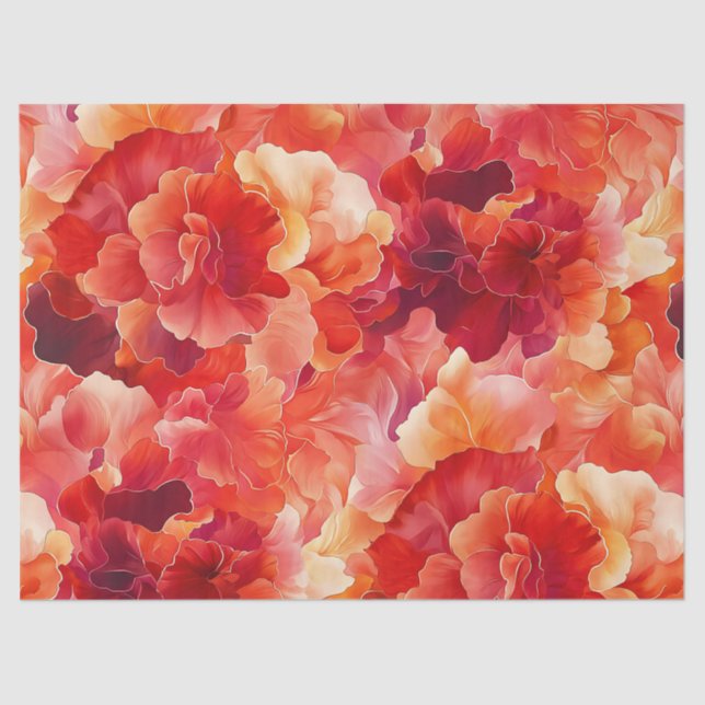 Abstraktes Fire Coral Tissue Paper Seidenpapier (Vorderseite)