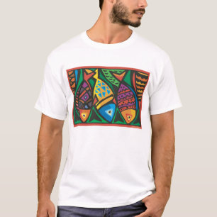 Abstraktes Fisch-Kunstdesign T-Shirt