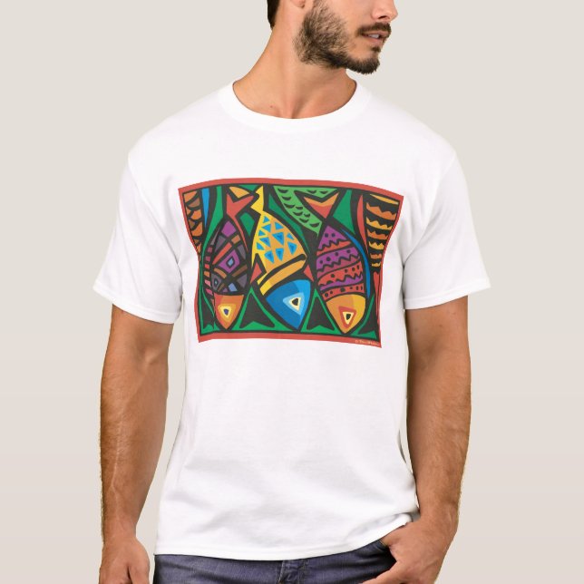 Abstraktes Fisch-Kunstdesign T-Shirt (Vorderseite)