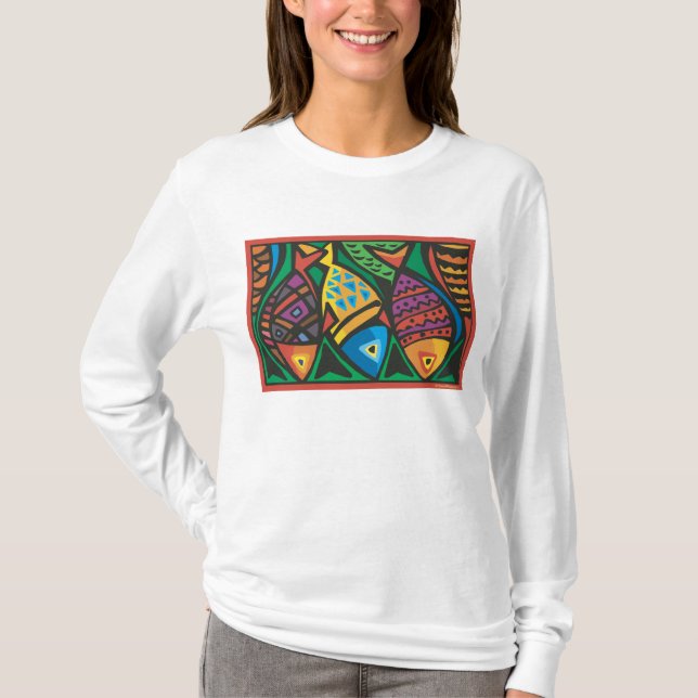 Abstraktes Fisch-Kunstdesign T-Shirt (Vorderseite)