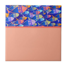 Abstraktes Fischmärchen Fliese