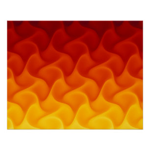Abstraktes Flammenwellen-Rot-Orange-Verlaufs-Muste Poster