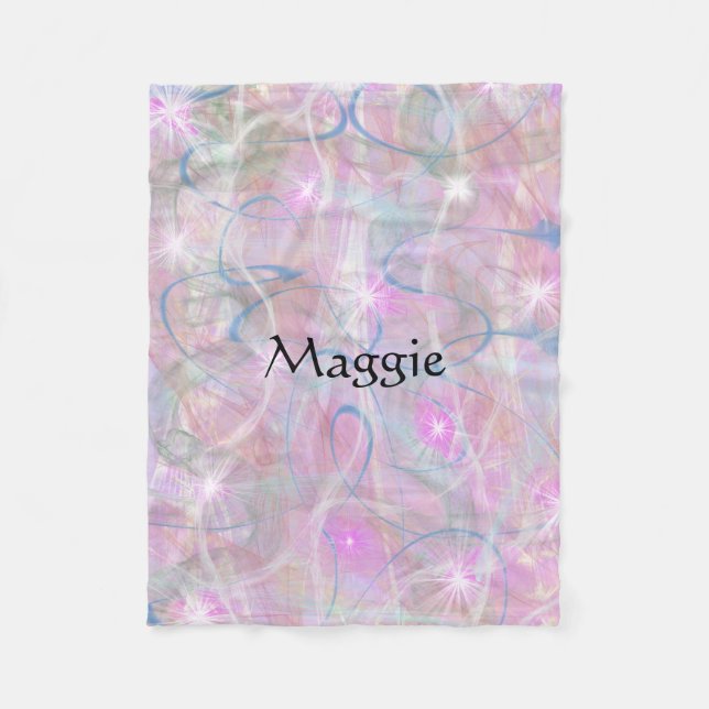 Abstraktes Fleece-Decke in Rosa Fleecedecke (Vorderseite)