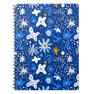 Abstraktes floral Star Muster Spiral-Bound Noteboo Notizblock