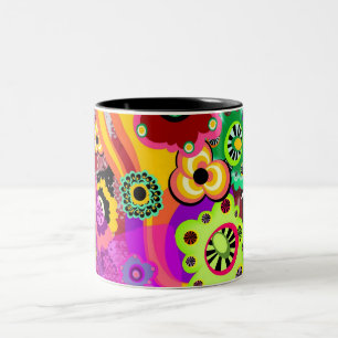 Abstraktes florales Bakelit Zweifarbige Tasse