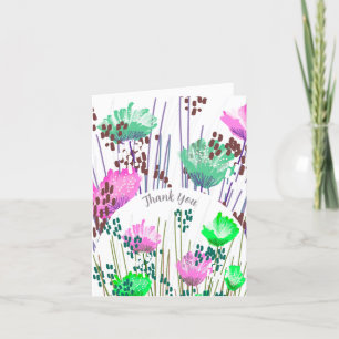Abstraktes Florales Botanisches Dankeschön-Karte Dankeskarte