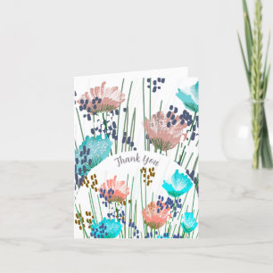 Abstraktes Florales Botanisches Dankeschön-Karte Dankeskarte