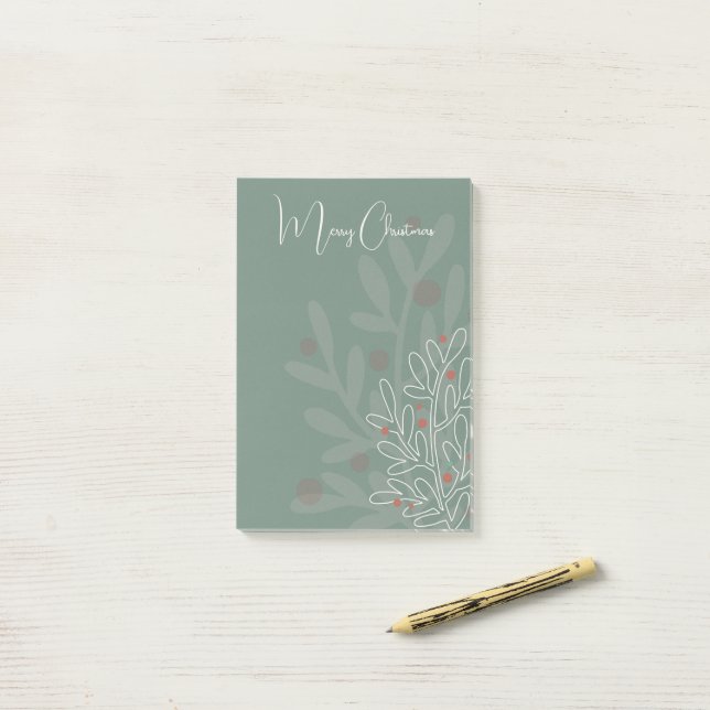 Abstraktes florales Design für Weihnachtsferien Post-it Klebezettel (Auf Schreibtisch)