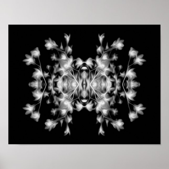 Abstraktes florales Grafikmuster Poster (Vorne)
