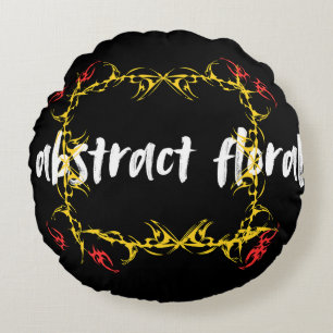Abstraktes florales Kunstdesign Moderne Blume Rundes Kissen