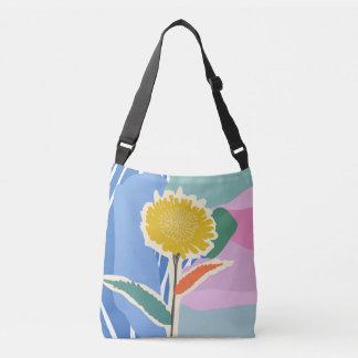 Abstraktes Florales Löwenzahn-Farbblock Modern  Tragetaschen Mit Langen Trägern