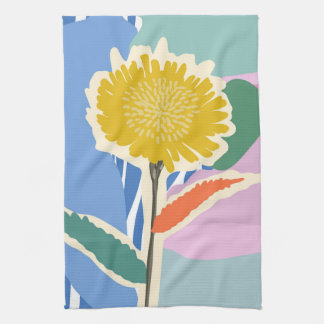 Abstraktes Florales Löwenzahn-Farbfeld Modern  Geschirrtuch