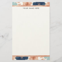Abstraktes Florales mit Rosen-Gold-Rand