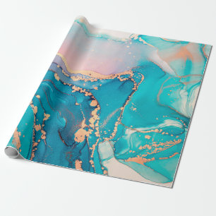 Abstraktes Fluid-Art-Malerei-Hintergrund in Alkoho Geschenkpapier