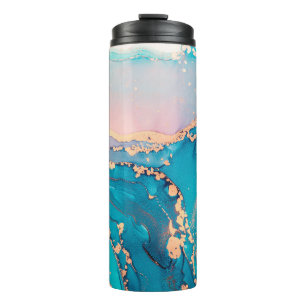 Abstraktes Fluid-Art-Malerei-Hintergrund in Alkoho Thermosbecher