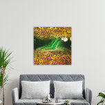 Abstraktes Fluid Paint Imitate Gold Metallic Foil  Leinwanddruck<br><div class="desc">Modernes,  abstrakt umhülltes Leinendesign mit vergoldeten Metallfolien und abstraktem smaragdgrünen Hintergrund für Imitate.</div>