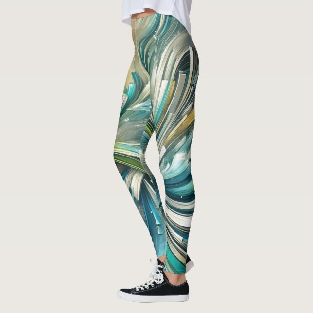 Abstraktes Fluid Swirl Frauen Leggings (Links)