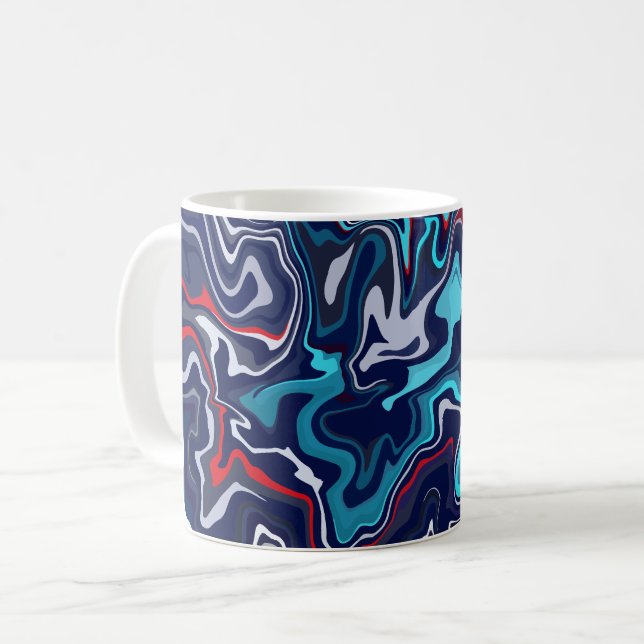 Abstraktes Fluidwelle-Design Kaffeetasse (Vorderseite Links)