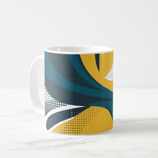 Abstraktes Flussdesign Kaffeetasse (Vorderseite Links)