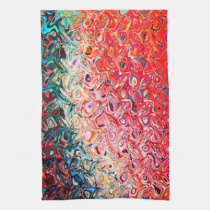 Abstraktes flüssiges Rotes Gel Geschirrtuch