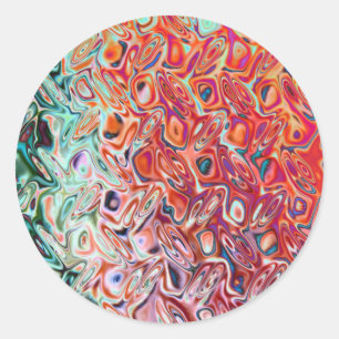 Abstraktes flüssiges Rotes Gel Runder Aufkleber