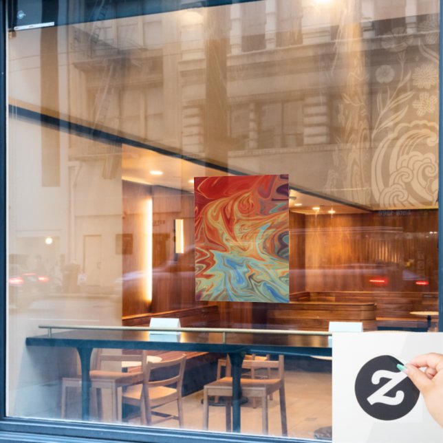 Abstraktes Flüssigkeitsmuster Fensteraufkleber (Café-Fenster)
