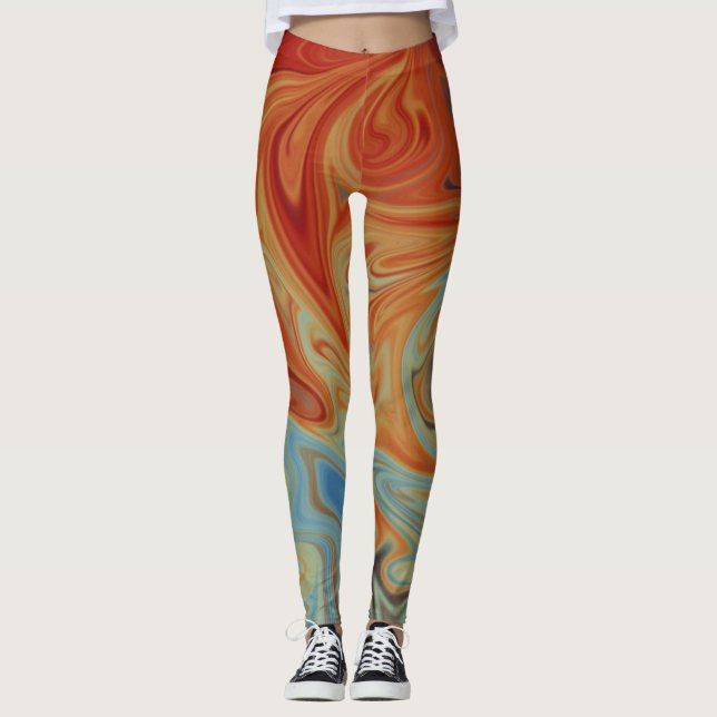 Abstraktes Flüssigkeitsmuster Leggings (Vorderseite)