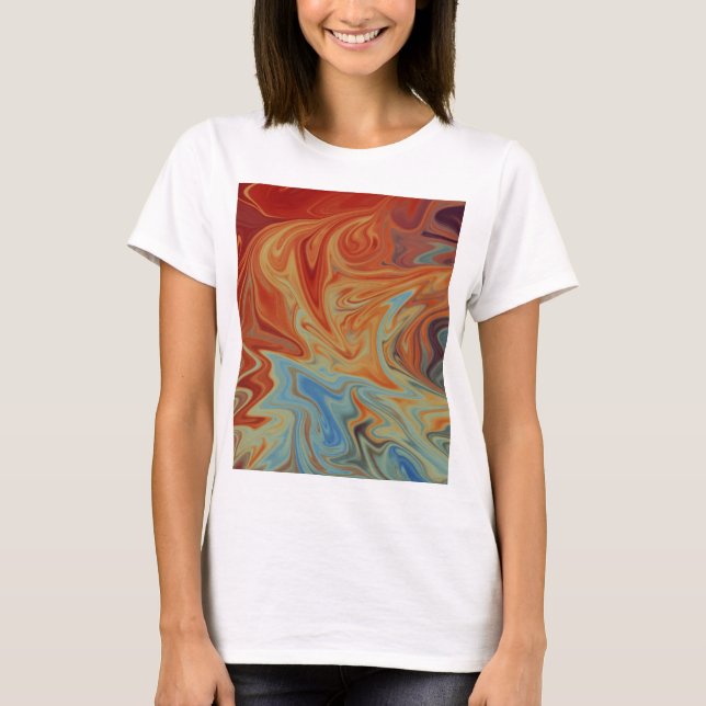 Abstraktes Flüssigkeitsmuster T-Shirt (Vorderseite)