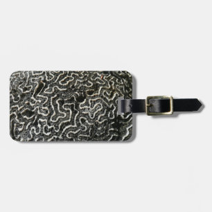 Abstraktes Foto der Schwarzen und Weißen Koralle I Gepäckanhänger