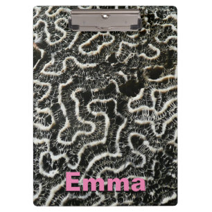 Abstraktes Foto der Schwarzen und Weißen Koralle I Klemmbrett