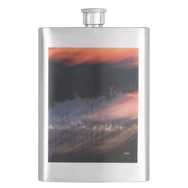 abstraktes Foto von Sonne hinzulegen Flachmann (Vorderseite)