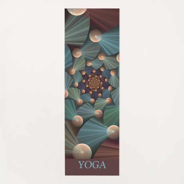 Abstraktes Fraktal Art Depth Brown Slate Blue Text Yogamatte (Vorderseite)