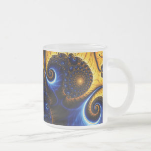 Abstraktes Fraktal Blue Sky mattierte Tasse
