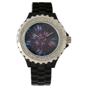 Abstraktes Fraktal Blume Design. Armbanduhr