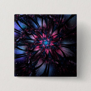 Abstraktes Fraktal Blume Design. Button