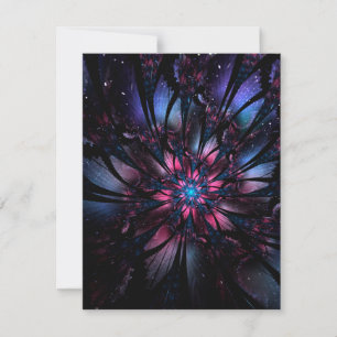 Abstraktes Fraktal Blume Design. Dankeskarte