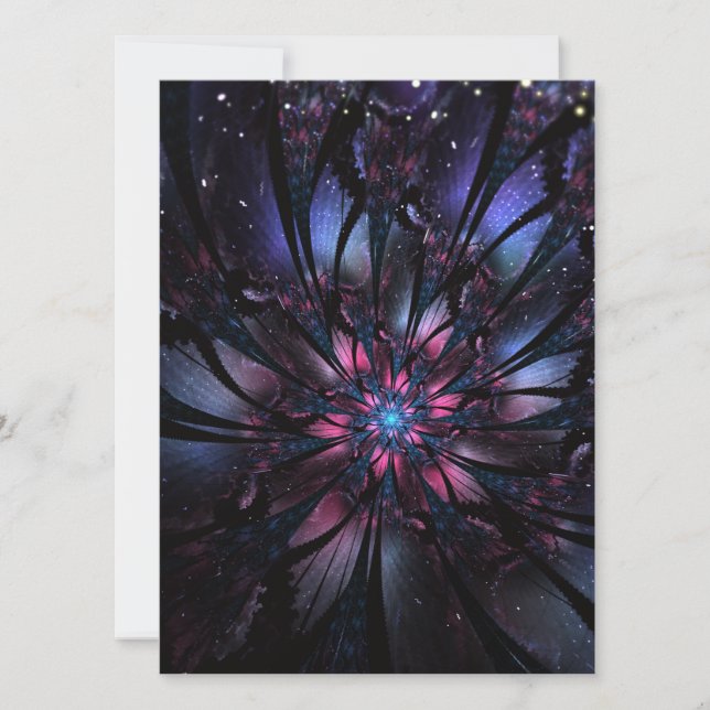 Abstraktes Fraktal Blume Design. Feiertagskarte (Vorderseite)