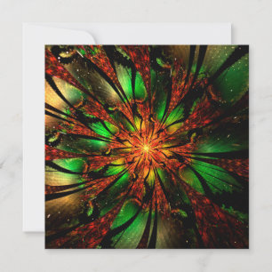 Abstraktes Fraktal Blume Design. Feiertagskarte