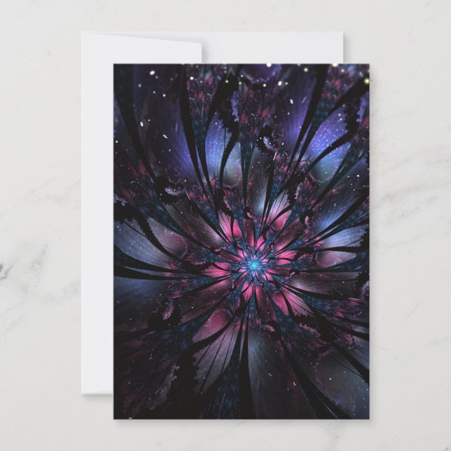 Abstraktes Fraktal Blume Design. Feiertagskarte (Vorderseite)