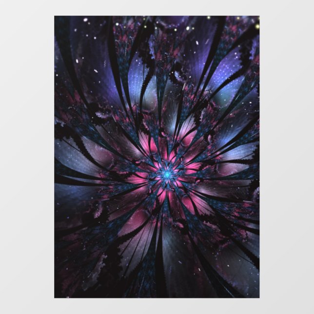Abstraktes Fraktal Blume Design. Fensteraufkleber (Blatt)