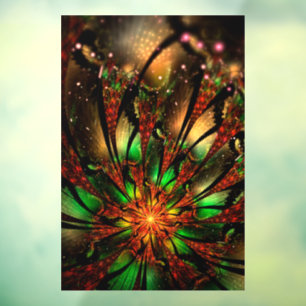 Abstraktes Fraktal Blume Design. Fensteraufkleber