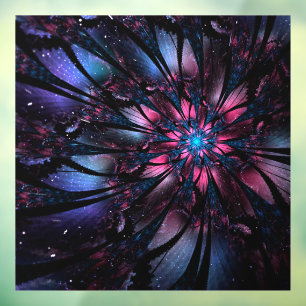 Abstraktes Fraktal Blume Design. Fensteraufkleber