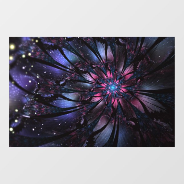 Abstraktes Fraktal Blume Design. Fensteraufkleber (Blatt)