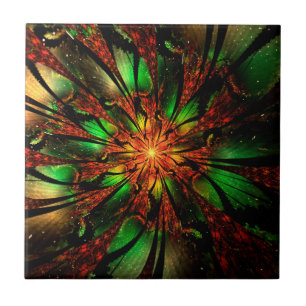 Abstraktes Fraktal Blume Design. Fliese