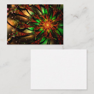 Abstraktes Fraktal Blume Design. Hinweiskarte