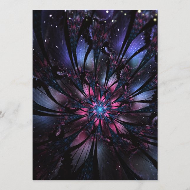 Abstraktes Fraktal Blume Design. Hinweiskarte (Vorderseite)