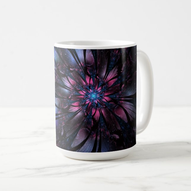 Abstraktes Fraktal Blume Design. Kaffeetasse (VorderseiteRechts)