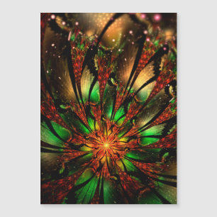 Abstraktes Fraktal Blume Design. Magneteinladung