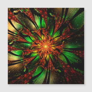 Abstraktes Fraktal Blume Design. Magnetkarte